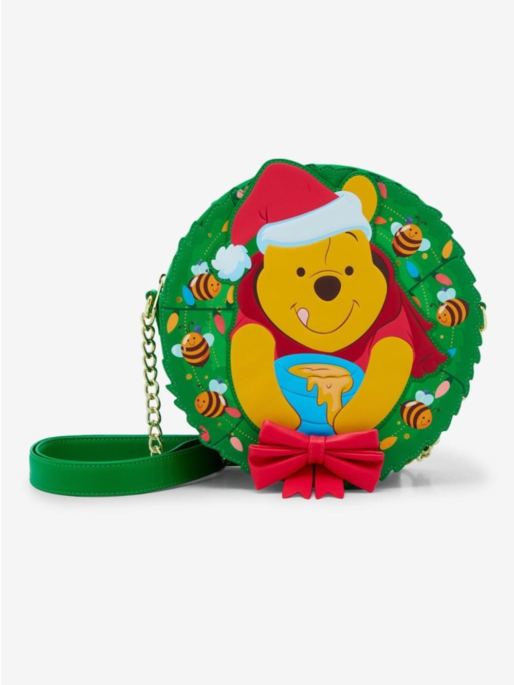 💚PRICE FIRM💚NWOT Loungefly Disney Winnie the Pooh Holiday Wreath Crossbody Bag